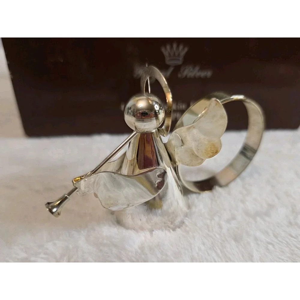 Set Of 4 Vintage Regal Silver Angel Napkin Holders‎ Rings Silver-Plated 1985